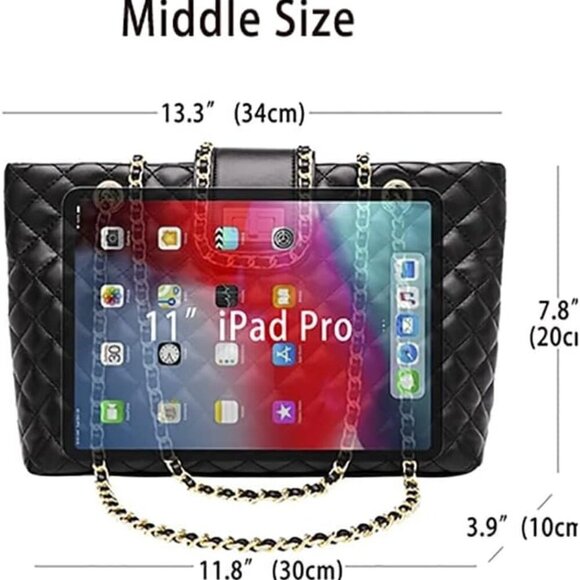 Premium Quilted Tote Handbag for Women - Adjustable Straps, 2 Sizes Available - Picture 4 of 8